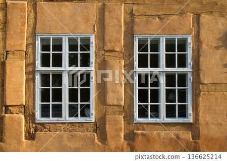 Wall detail of houses in Helsingoer in spring 2015 Wall detail of houses in Helsingoer in spring 2015 136625214