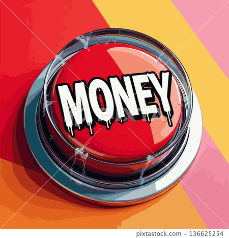 Red Money Button Pop Art vector illustration Red Money Button Pop Art vector illustration 136625254