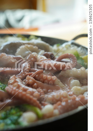 Korean Octopus Soup Yeonpo-tang with Fresh Octopus, Traditional Healthy Seafood Delicacy Korean Octopus Soup Yeonpo-tang with Fresh Octopus, Traditional Healthy Seafood Delicacy 136625305