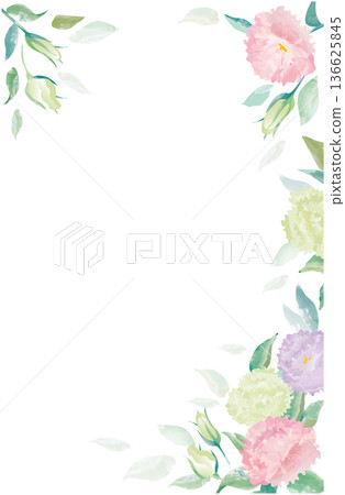 水彩風格洋桔梗畫框材質② 136625845