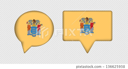 Flag of New Jersey State in Speech Bubble. 136625938