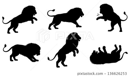 silhouettes of wild animals silhouettes of wild animals 136626253