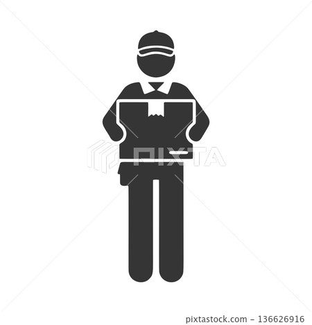 Deliveryman silhouette icon Deliveryman silhouette icon 136626916