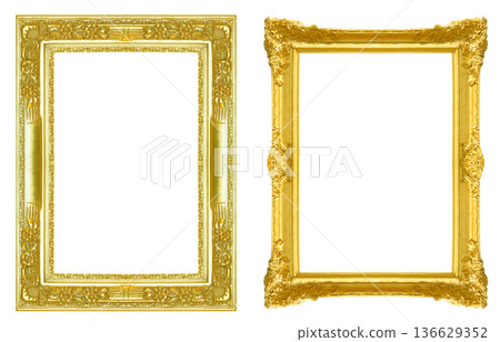 golden photo frame golden photo frame 136629352