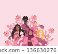 A group of beautiful women with GivetoGain symbol.  136630276