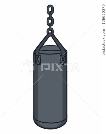 Hanging Boxing Punching Bag Vector Illustration 136630379