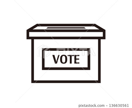 Illustration of ballot box election icon 136630561