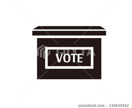 Illustration of ballot box election icon Illustration of ballot box election icon 136630562