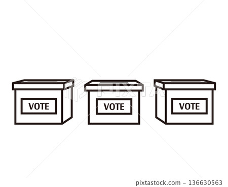 Illustration of ballot box election icon Illustration of ballot box election icon 136630563