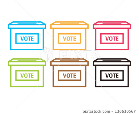 Illustration of ballot box election icon Illustration of ballot box election icon 136630567