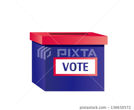 Illustration of ballot box election icon Illustration of ballot box election icon 136630572