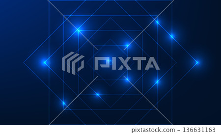 Abstract technology background with layer geometric square shapes, modern digital design suitable for posters, wallpapers, brochures, presentations, and creative business projects. 136631163