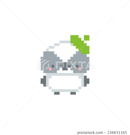 Pixel art of a green beret and a long-tailed tit chick 136631165