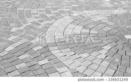 The walkway is made of beautiful construction stone. 136631249