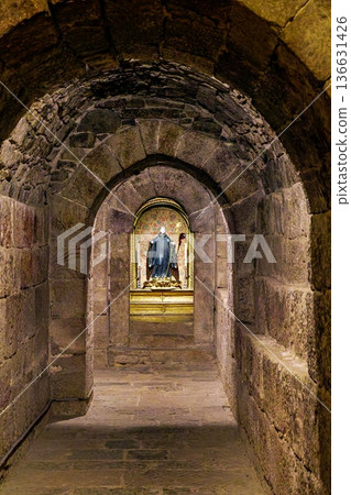 Interior of the crypt of the Monastery of San Salvador of Leyre Interior of the crypt of the Monastery of San Salvador of Leyre 136631426