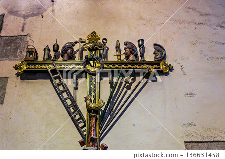 Cadaques, Spain - Oct 31, 2025: Interior of Esglesia de Santa Maria cathedral church in Cadaques, Costa Brava in Spain Cadaques, Spain - Oct 31, 2025: Interior of Esglesia de Santa Maria cathedral church in Cadaques, Costa Brava in Spain 136631458