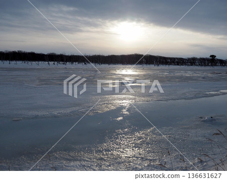 奈良原和野付半島的日落 奈良原和野付半島的日落 136631627