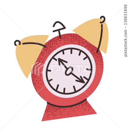 Alarm clock school supply sticker 136631698