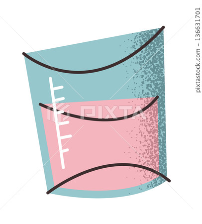 Measuring cup with liquid chemicals Measuring cup with liquid chemicals 136631701