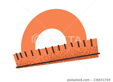Protractor school stationery ruler sticker 136631704