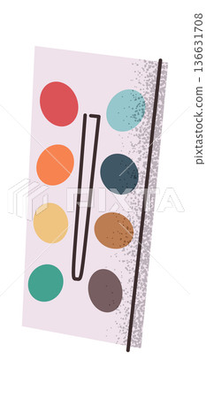 Watercolor pan set sticker design Watercolor pan set sticker design 136631708