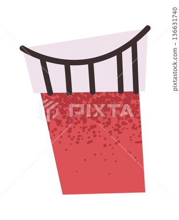 Red gouache paint jar sticker Red gouache paint jar sticker 136631740