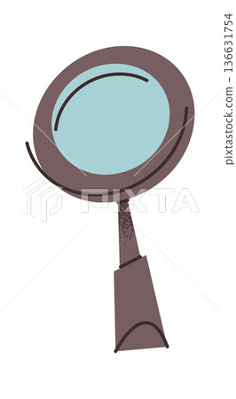 Magnifying glass school stationery sticker Magnifying glass school stationery sticker 136631754