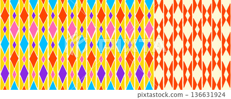 Whimsical playful coquette ornamental seamless pattern, set of 2. Hand drawn doodle sketch style design, ink brush stroke graphic, white background. Good for holiday invitations, birthday cards 136631924