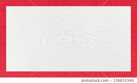 Textured white paper background with red border. Vintage cardboard with frame and copy space for banner, presentation Textured white paper background with red border. Vintage cardboard with frame and copy space for banner, presentation 136633340