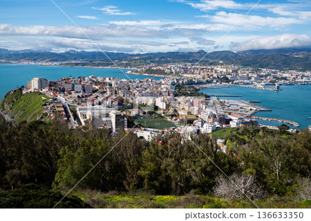 View of the port of Ceuta, a Spanish city in North Africa, at sunrise View of the port of Ceuta, a Spanish city in North Africa, at sunrise 136633350
