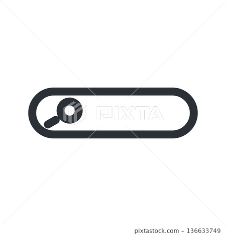 Simple UI icon for search window - Search bar with magnifying glass Simple UI icon for search window - Search bar with magnifying glass 136633749