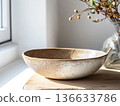 Minimalist ceramic bowl with 136633786