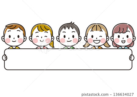 Cute kids frame with rectangular message board Cute kids frame with rectangular message board 136634027