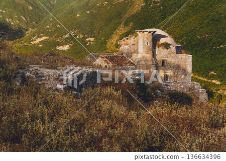 Ruins of Ottoman Mosque in Borsh Castle 136634396