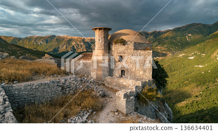 Ruins of Old Ottoman Mosque in Borsh Castle 136634401