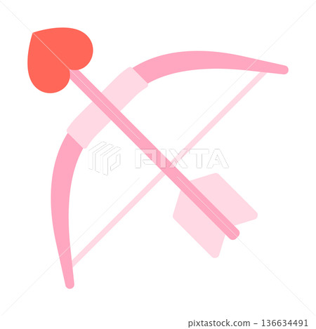 Heart bow and arrow Heart bow and arrow 136634491