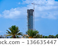 High-rise tower under construction on the Limassol seafront, Cyprus. 136635447