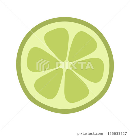 Lime slice vector flat illustration Lime slice vector flat illustration 136635527