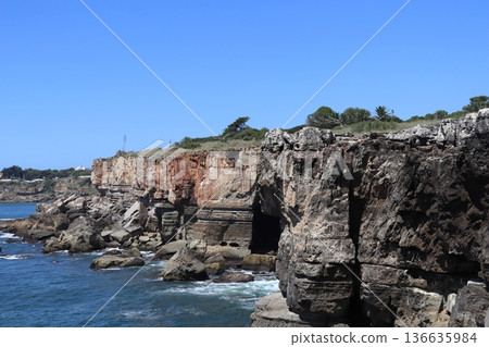 Majestic cliffs of Boca do Inferno in Cascais, Portugal 136635984