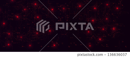 Hacker Attack Cyber Security Digital Data Breach Computer Fraud Red Code Cyberattack Screen Alert. Malware Internet Crime Cybersecurity Software Technology System Network Protection. Vector Concept 136636037