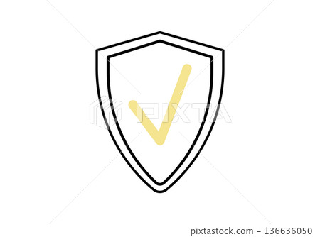 Shield with a check mark. Vector illustration. Shield with a check mark. Vector illustration. 136636050