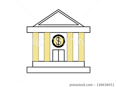 Bank building icon. Vector illustration. Bank building icon. Vector illustration. 136636051