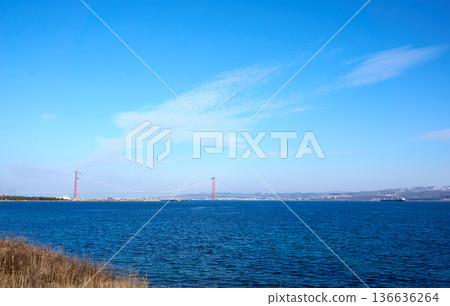 The construction of 1915 Canakkale Bridge 136636264