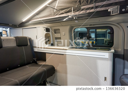 Interior of a camper van 136636320