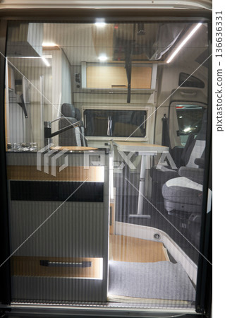 Interior of a camper van 136636331