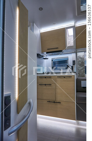 Interior of a camper van 136636337