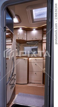 Interior of a camper van 136636344
