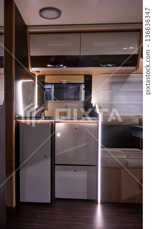 Interior of a camper van 136636347
