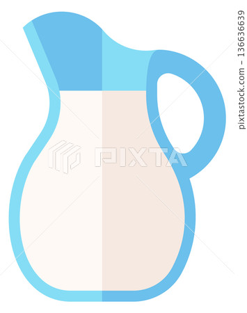 Milk jug. Glass drink container flat icon Milk jug. Glass drink container flat icon 136636639