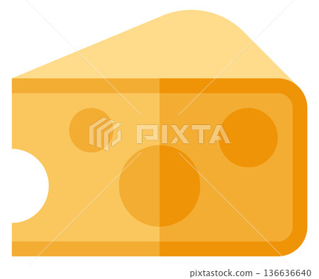 Cheese flat icon. Farm product color symbol 136636640